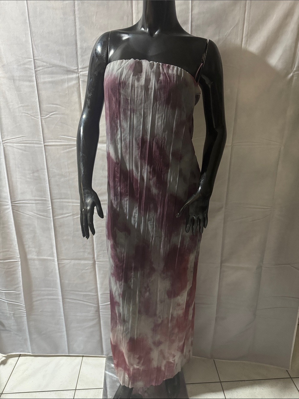 Zara Strapless Tie-Dye Maxi Dress in Mauve and gray - Picture 2 of 7